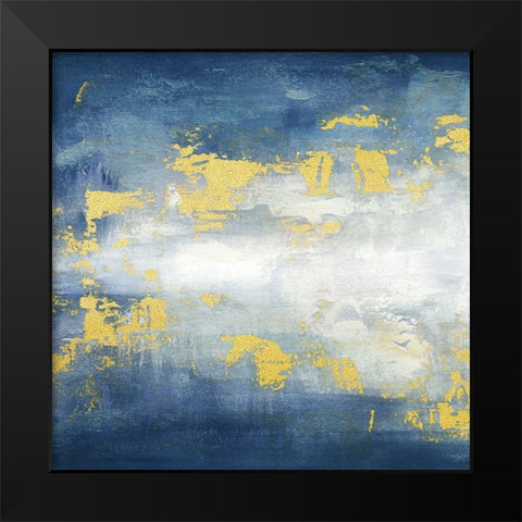 Sunrise Abstract Blue I Black Modern Wood Framed Art Print by Tre Sorelle Studios