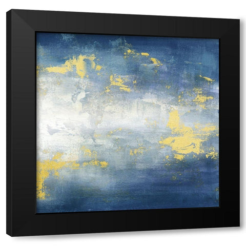 Sunrise Abstract Blue II Black Modern Wood Framed Art Print with Double Matting by Tre Sorelle Studios