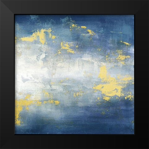 Sunrise Abstract Blue II Black Modern Wood Framed Art Print by Tre Sorelle Studios