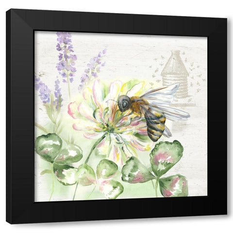 Honey Bee I Black Modern Wood Framed Art Print with Double Matting by Tre Sorelle Studios