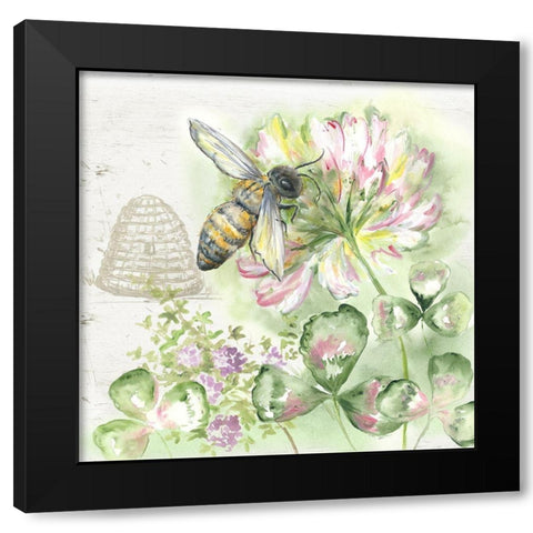 Honey Bee II Black Modern Wood Framed Art Print with Double Matting by Tre Sorelle Studios