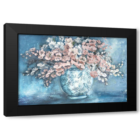 Cherry Blossoms in Chinoiserie Ginger Jar Black Modern Wood Framed Art Print by Tre Sorelle Studios