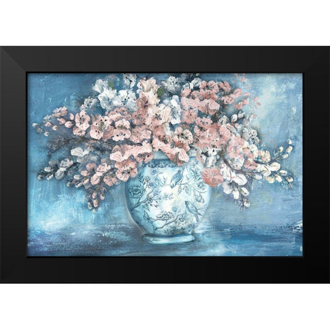 Cherry Blossoms in Chinoiserie Ginger Jar Black Modern Wood Framed Art Print by Tre Sorelle Studios