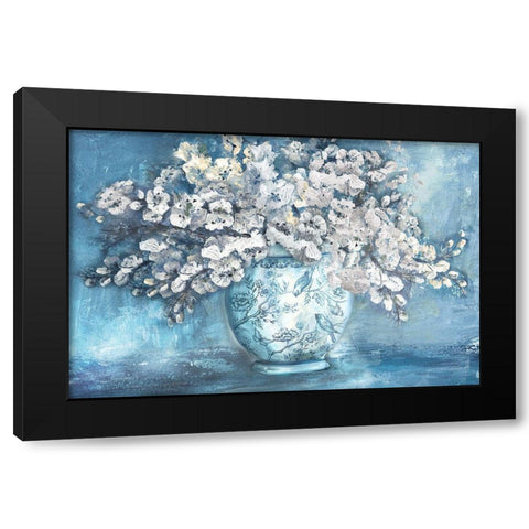 Cherry Blossoms in Chinoiserie Ginger Jar white Black Modern Wood Framed Art Print by Tre Sorelle Studios