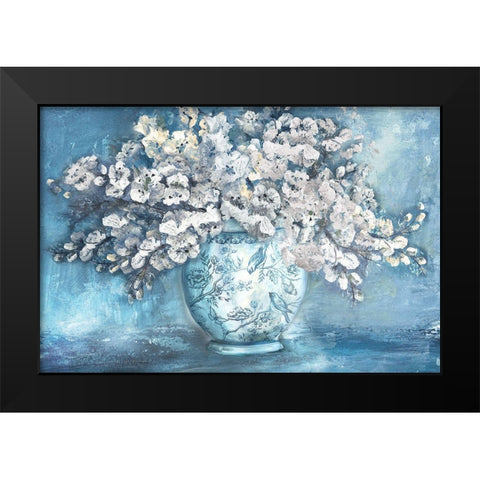 Cherry Blossoms in Chinoiserie Ginger Jar white Black Modern Wood Framed Art Print by Tre Sorelle Studios