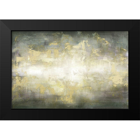 Sunrise Abstract Grey Neutral landscape Black Modern Wood Framed Art Print by Tre Sorelle Studios