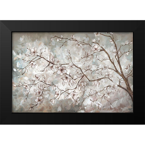 Magnolia Branches Neutral landscape Black Modern Wood Framed Art Print by Tre Sorelle Studios