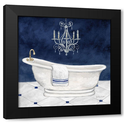 Navy Blue Bath I Black Modern Wood Framed Art Print with Double Matting by Coulter, Cynthia