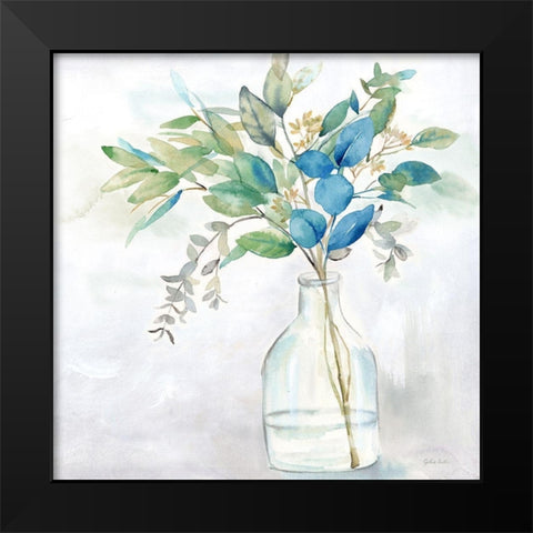 Eucalyptus Vase Navy I Black Modern Wood Framed Art Print by Coulter, Cynthia