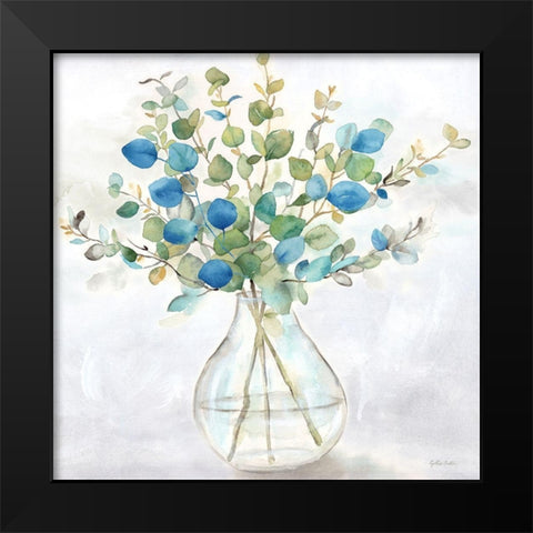 Eucalyptus Vase Navy II Black Modern Wood Framed Art Print by Coulter, Cynthia