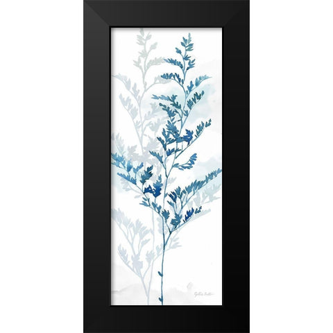 Indigo Botanical panel III Black Modern Wood Framed Art Print by Coulter, Cynthia
