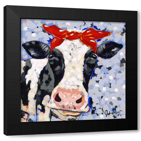 Bessie Black Modern Wood Framed Art Print by Augustine, Jodi