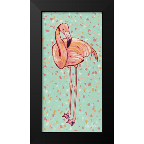 Flamingo panel I Black Modern Wood Framed Art Print by Augustine, Jodi