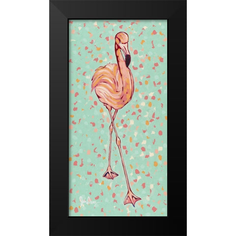 Flamingo panel II Black Modern Wood Framed Art Print by Augustine, Jodi