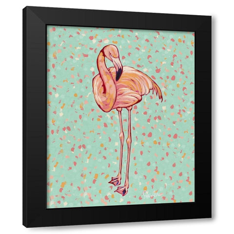 Flamingo portrait I Black Modern Wood Framed Art Print with Double Matting by Augustine, Jodi
