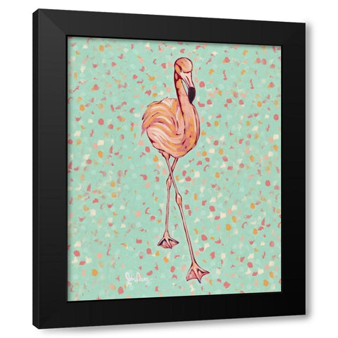 Flamingo portrait II Black Modern Wood Framed Art Print with Double Matting by Augustine, Jodi