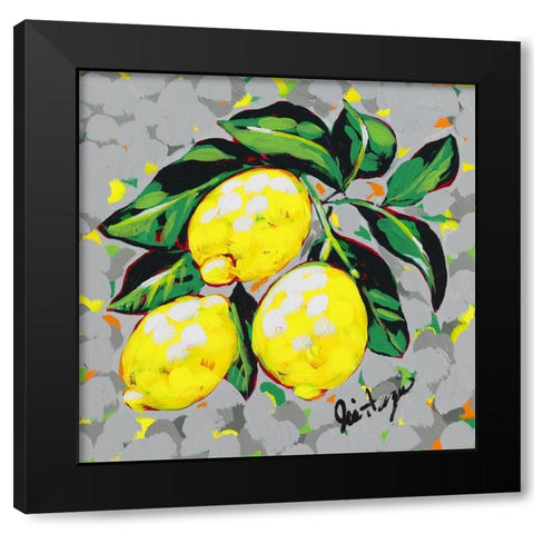 Fruit Sketch Lemons Black Modern Wood Framed Art Print by Augustine, Jodi