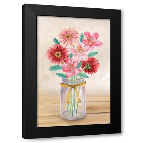 Floral Jar II Black Modern Wood Framed Art Print with Double Matting by Wilson, Kelsey