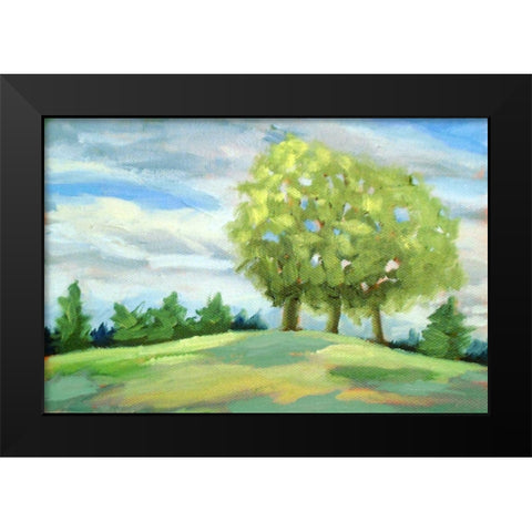 Green Horizon landscape Black Modern Wood Framed Art Print by Wentzell, Kristina