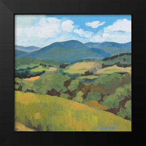 Green Hills square Black Modern Wood Framed Art Print by Wentzell, Kristina
