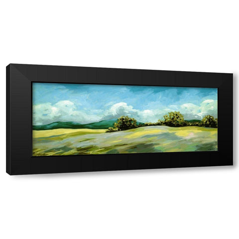 Lavender Breeze panel green Black Modern Wood Framed Art Print with Double Matting by Wentzell, Kristina