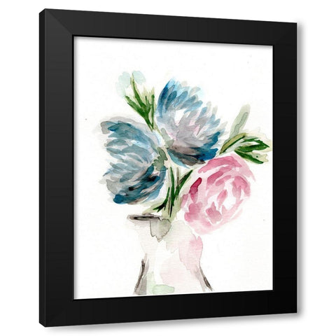 Floral Vase I Black Modern Wood Framed Art Print with Double Matting by Chapman, Marcy