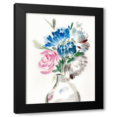 Floral Vase II Black Modern Wood Framed Art Print with Double Matting by Chapman, Marcy