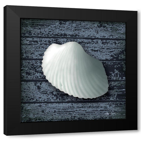 Seashore Shells Navy I Black Modern Wood Framed Art Print with Double Matting by Cusson, Marie Elaine