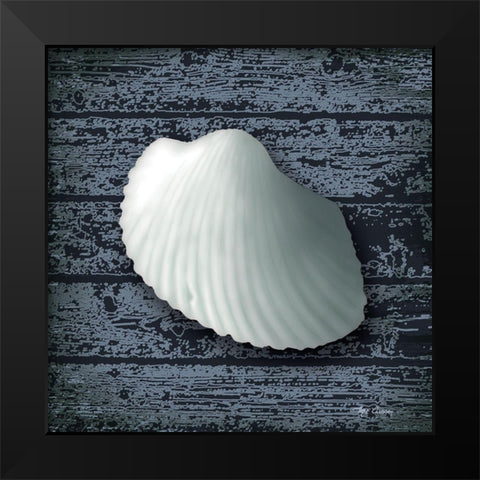 Seashore Shells Navy I Black Modern Wood Framed Art Print by Cusson, Marie Elaine