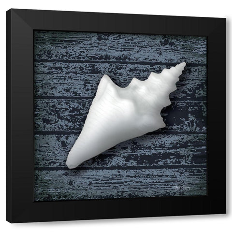 Seashore Shells Navy III Black Modern Wood Framed Art Print by Cusson, Marie Elaine