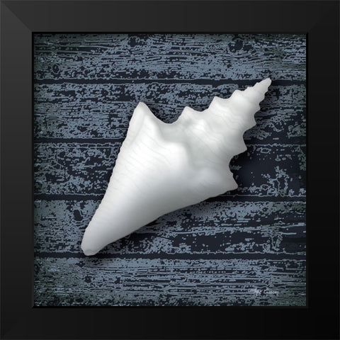 Seashore Shells Navy III Black Modern Wood Framed Art Print by Cusson, Marie Elaine