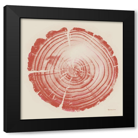 Tree Trunk peach on cream Black Modern Wood Framed Art Print with Double Matting by Cusson, Marie Elaine