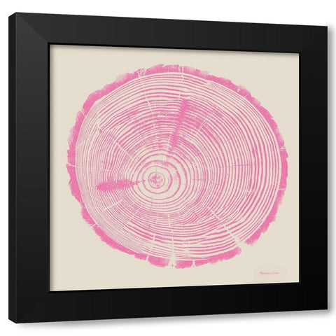 Tree Trunk pink on cream Black Modern Wood Framed Art Print by Cusson, Marie Elaine