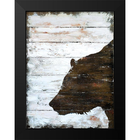 Wild Bear portrait Black Modern Wood Framed Art Print by Cusson, Marie Elaine