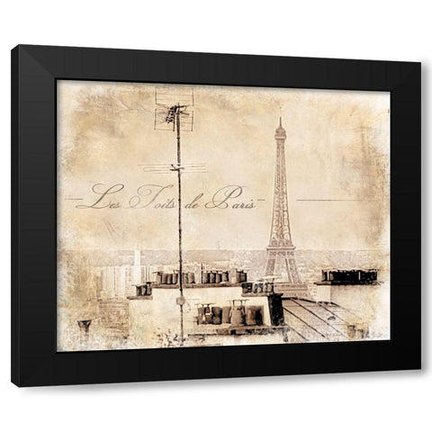 Les Toits De Paris Black Modern Wood Framed Art Print by Cusson, Marie Elaine