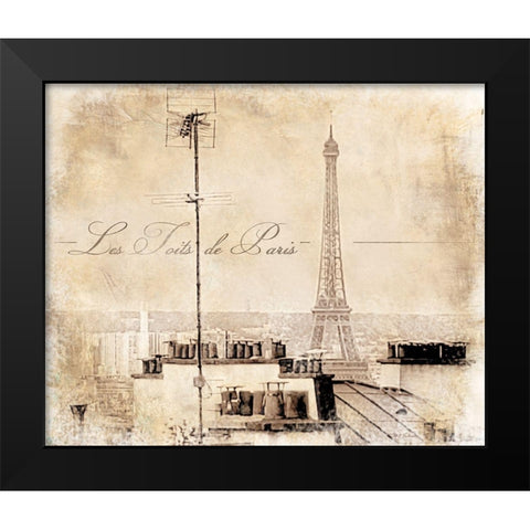 Les Toits De Paris Black Modern Wood Framed Art Print by Cusson, Marie Elaine