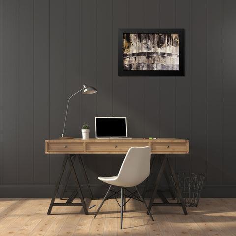 Neutral Stripes I Black Modern Wood Framed Art Print by Cusson, Marie Elaine