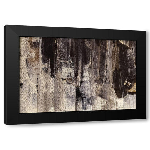 Neutral Stripes III Black Modern Wood Framed Art Print with Double Matting by Cusson, Marie Elaine