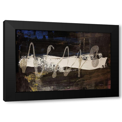 Neutral Stripes Bright I Black Modern Wood Framed Art Print with Double Matting by Cusson, Marie Elaine