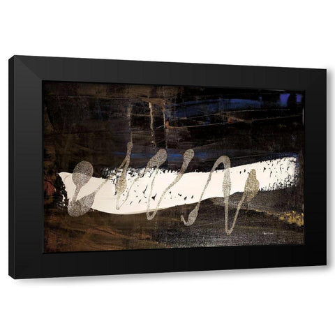 Neutral Stripes Bright II Black Modern Wood Framed Art Print by Cusson, Marie Elaine