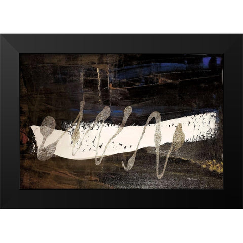 Neutral Stripes Bright II Black Modern Wood Framed Art Print by Cusson, Marie Elaine