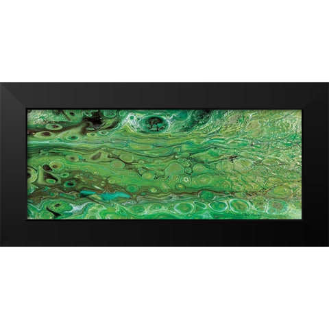 Lava Dance panel I Black Modern Wood Framed Art Print by Cusson, Marie Elaine