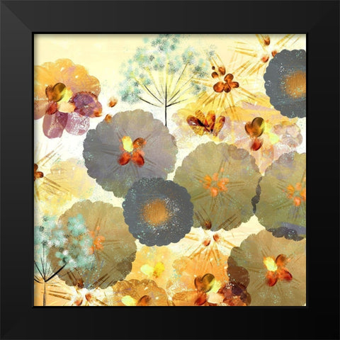 Textured Hedgerow Rust square Black Modern Wood Framed Art Print by Northern Lights