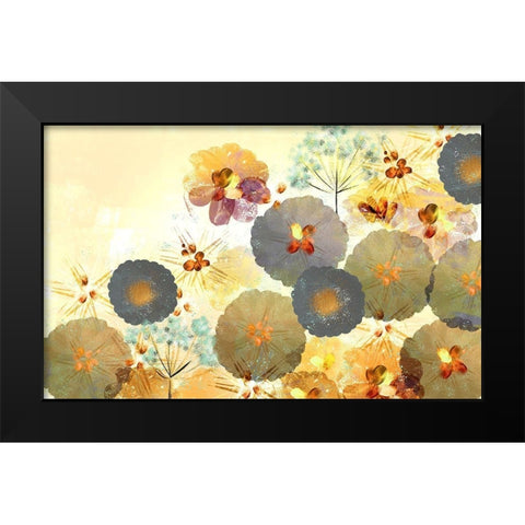 Textured Hedgerow Rust landscape Black Modern Wood Framed Art Print by Northern Lights