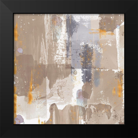 Icescape Abstract Grey Gold IV Black Modern Wood Framed Art Print by Northern Lights