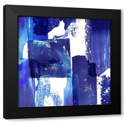 Indigo Abstract II Black Modern Wood Framed Art Print with Double Matting by Northern Lights