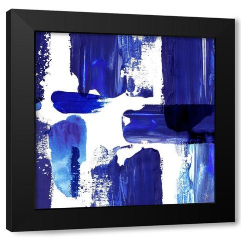 Indigo Abstract III Black Modern Wood Framed Art Print with Double Matting by Northern Lights