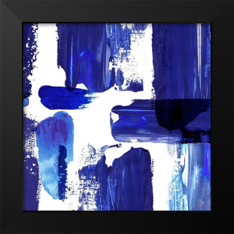 Indigo Abstract III Black Modern Wood Framed Art Print by Northern Lights