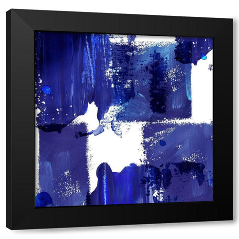 Indigo Abstract IV Black Modern Wood Framed Art Print with Double Matting by Northern Lights