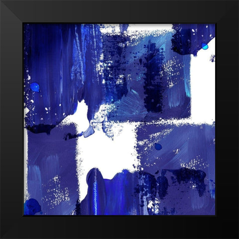 Indigo Abstract IV Black Modern Wood Framed Art Print by Northern Lights